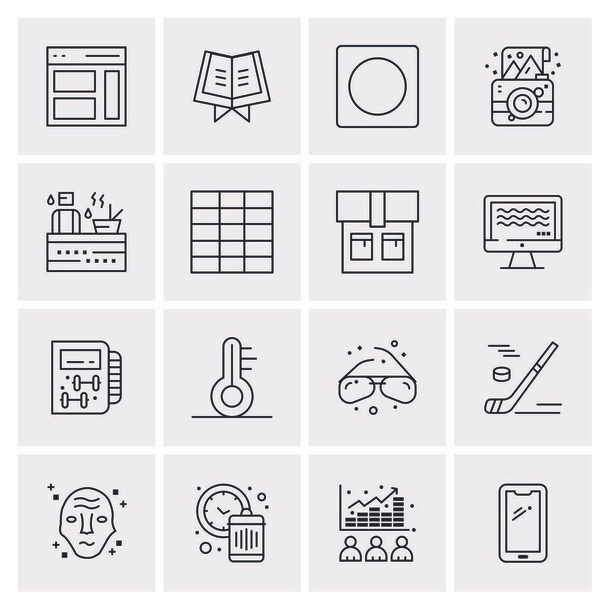 Set of 16 Universal Icons Business Vector - Vector, Image