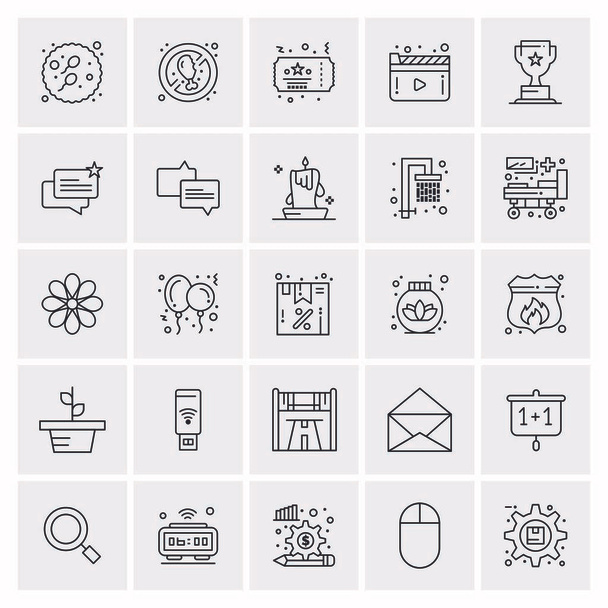 Набор из 25 векторов универсальных бизнес-иконок
 - Вектор,изображение