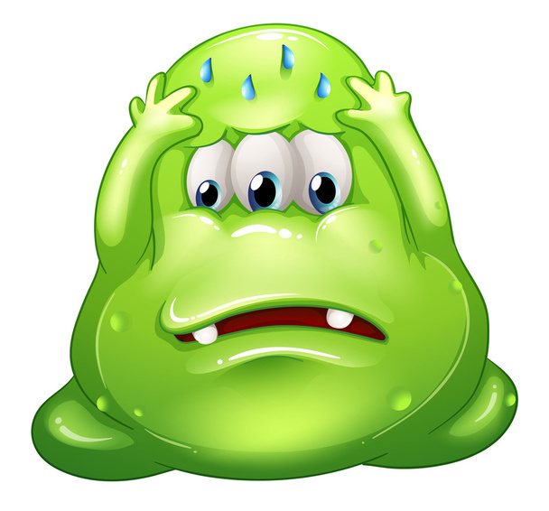失敗した脂肪緑色の怪物 - ベクター画像