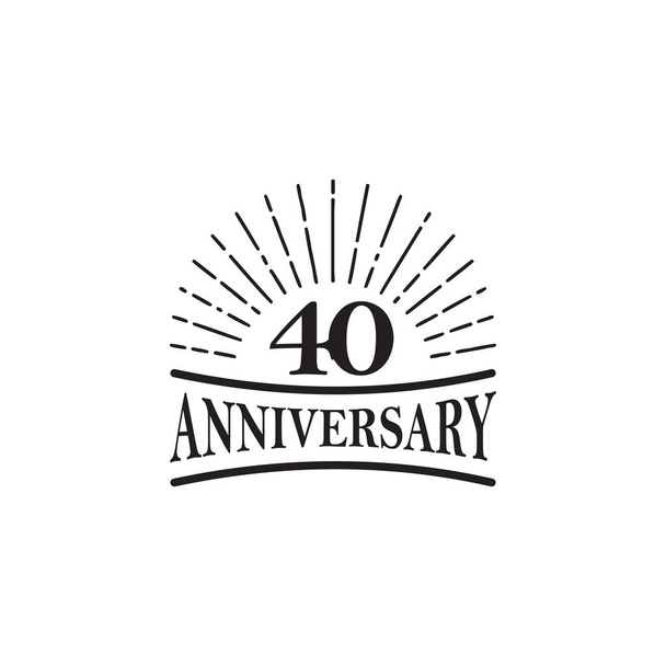 Plantilla de diseño del logotipo del emblema del 40º aniversario
 - Vector, Imagen