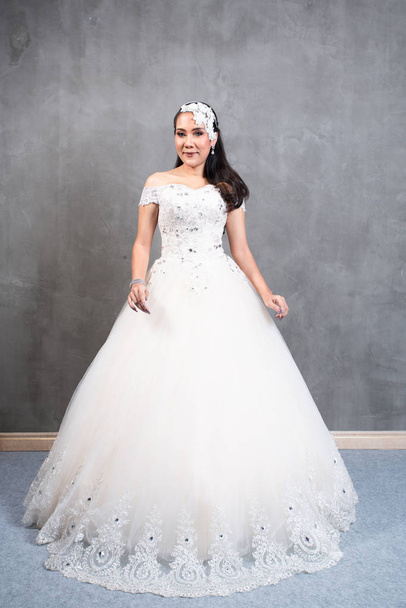 Beautiful woman in wedding dress , Bride Thai style fashion - Photo, Image