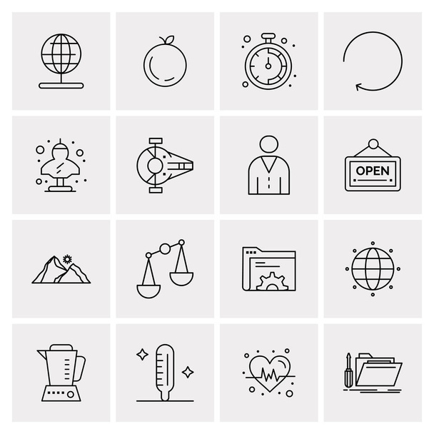 Set of 16 Universal Icons Business Vector - Vetor, Imagem
