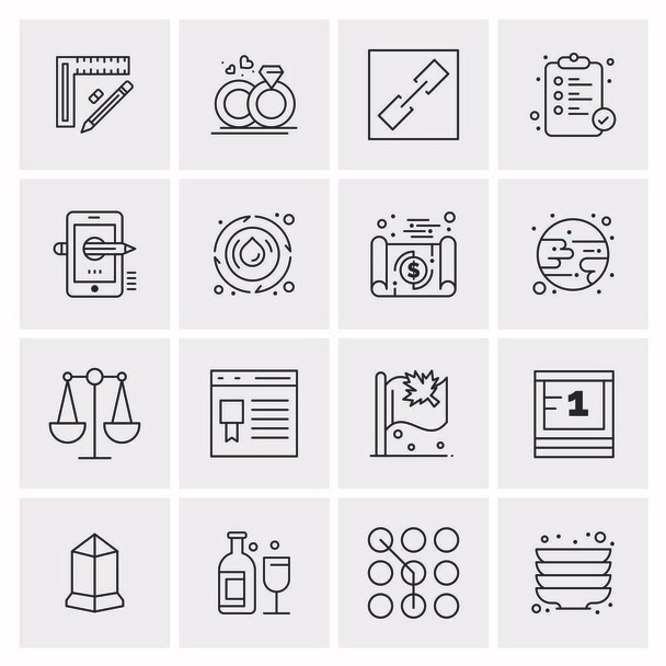 Set of 16 Universal Icons Business Vector - Vector, afbeelding