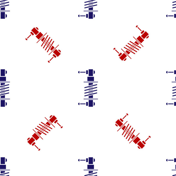 blaue und rote Stoßdämpfer Ikone isoliert nahtlose Muster auf weißem Hintergrund. Vektorillustration - Vektor, Bild