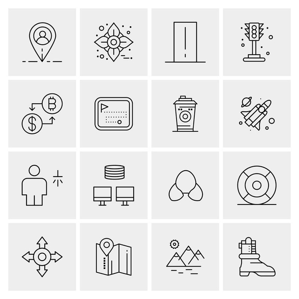 Set of 16 Universal Icons Business Vector - Vector, Imagen