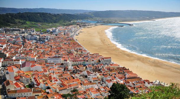 Panoramic view of Nazare town from above - Photo, Image