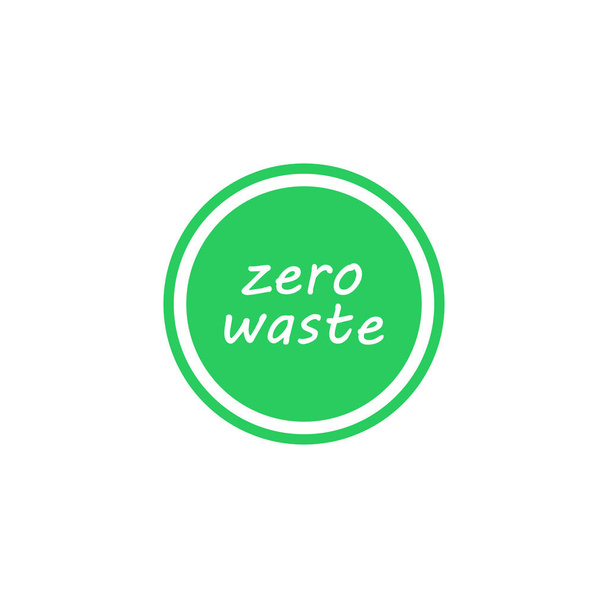 Zero odpadów zielonego koła wektor ikona. Oznakowanie ekologiczne, zielony godło. - Wektor, obraz