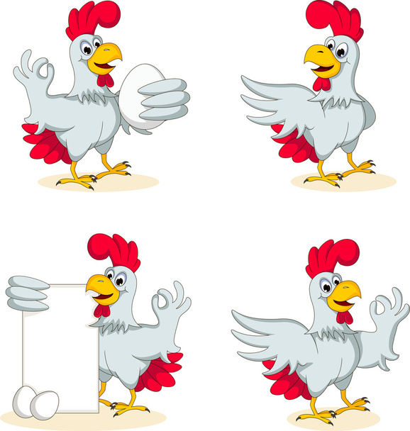 kippen cartoon collectie - Vector, afbeelding