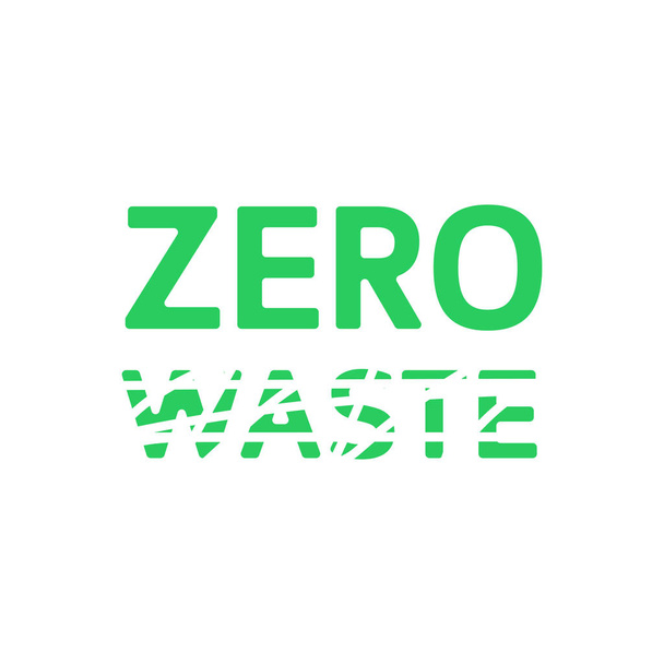 Emblema verde de cero residuos con residuos manchados. Etiqueta ecológica, emblema verde. Ilustración vectorial
. - Vector, Imagen