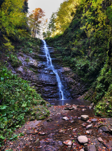 Осенний водопад. живописный водопад в Карпатах
 - Фото, изображение