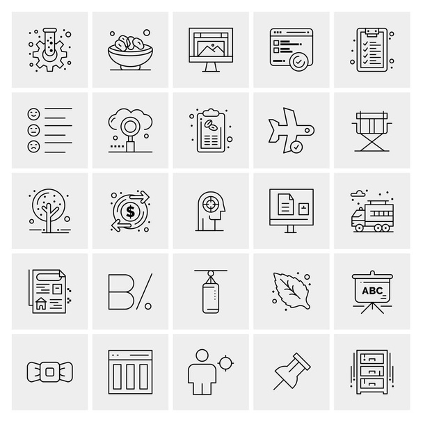 25 Universal Business Icons Vector. Creative Icon Illustrazione da utilizzare nel progetto Web e Mobile Related. - Vettoriali, immagini