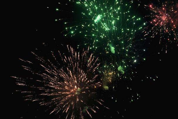 Fireworks display at night - Fotoğraf, Görsel