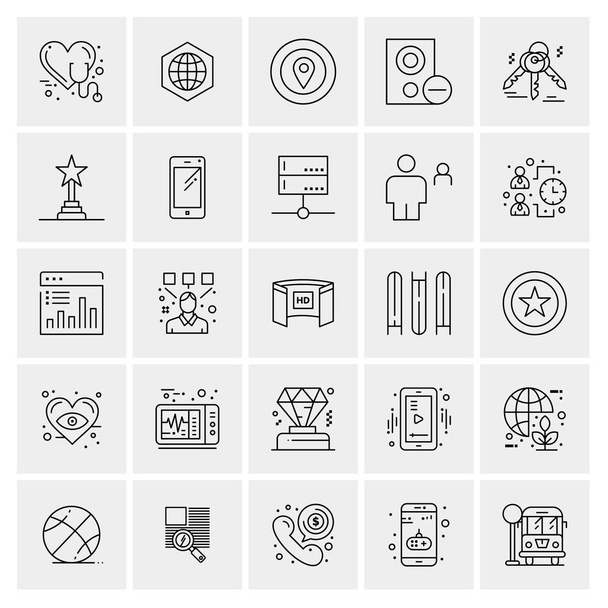 25 Universal Business Icons Vector. Креативную икону будут использовать в веб-проектах и мобильных приложениях
. - Вектор,изображение