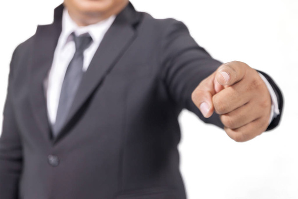 businessman in a suit pointing with his finger - Foto, Imagem