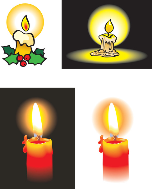 Set of different candles - Vector, Image