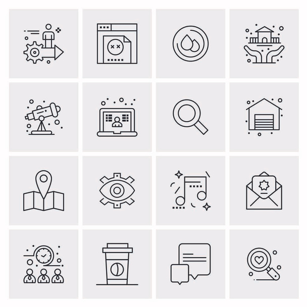 Set of 16 Universal Icons Business Vector - Vektori, kuva