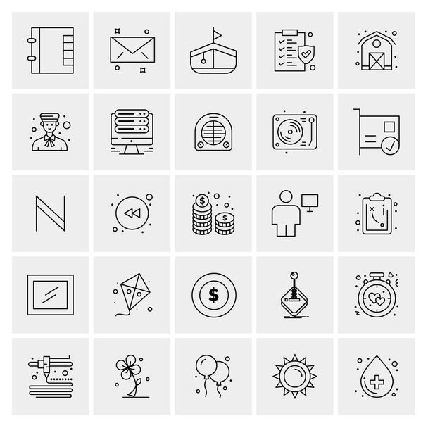 Set of 25 Universal Business Icons Vector - ベクター画像
