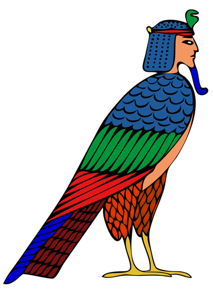 egipski demona - ptak dusz - Wektor, obraz