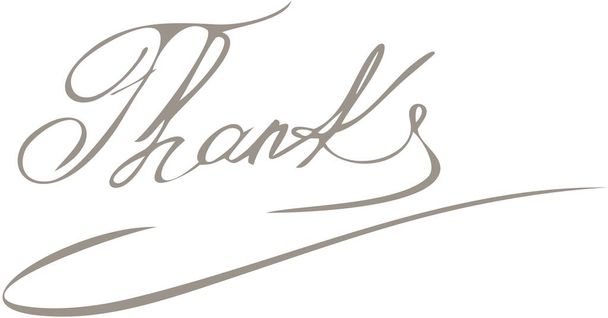 Kalligrafische Schrift danke. handgeschriebene Dankesschrift, verwendbar für Poster, Grußkarten, Banner und andere - Vektor, Bild
