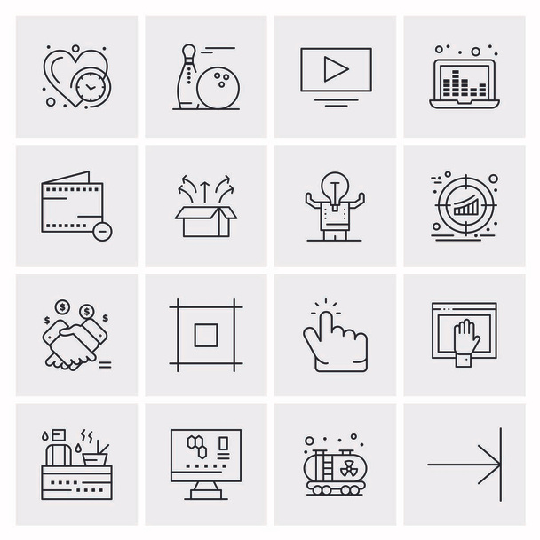 Set of 16 Universal Icons Business Vector - Vector, imagen