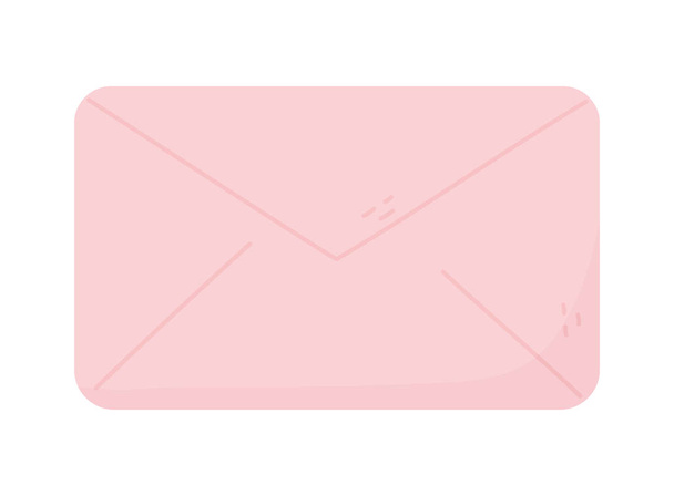 pink open envelope message communication icon - Vektor, Bild