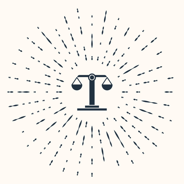 Signo zodiacal Libra gris icono aislado sobre fondo beige. Colección de horóscopos astrológicos. Puntos aleatorios de círculo abstracto. Ilustración vectorial
 - Vector, imagen