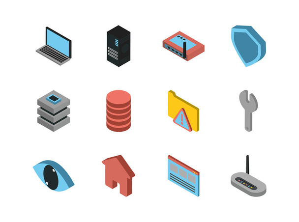 paquete de iconos de conjunto de servidores de datos
 - Vector, Imagen
