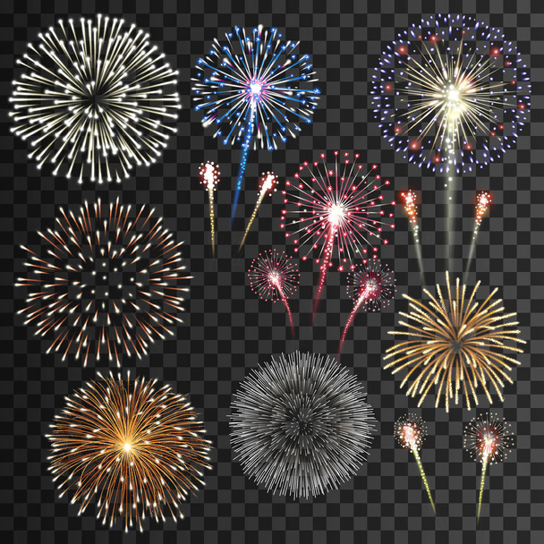 Grande serie di fuochi d'artificio isolati vettoriale illustrazione
 - Vettoriali, immagini