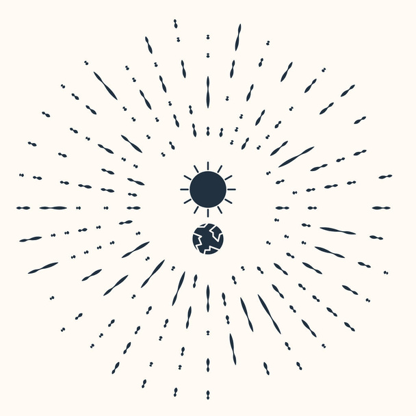 Icône Solstice gris isolé sur fond beige. Cercle abstrait points aléatoires. Illustration vectorielle
 - Vecteur, image