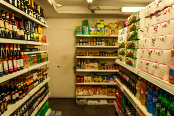 Interior of a small shop, blurred and out of focus - Photo, Image