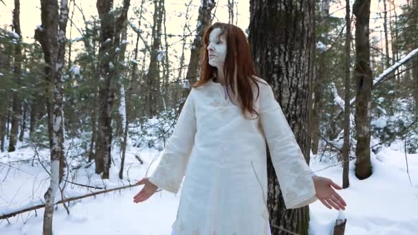 Chamán místico sanador en el bosque de invierno
 - Metraje, vídeo