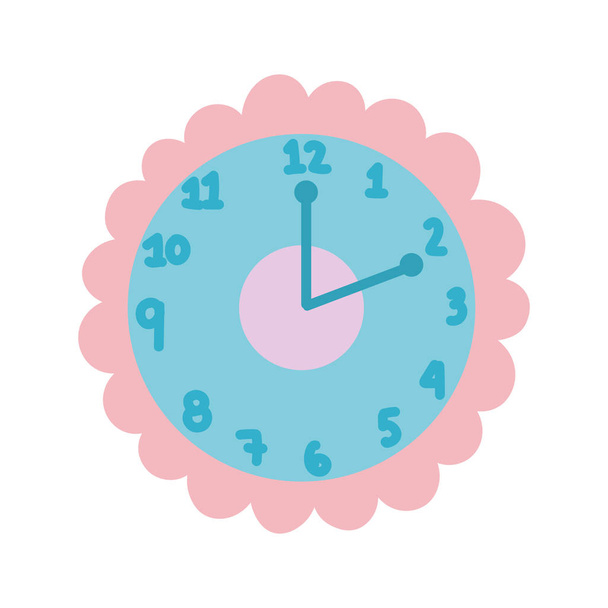 cute clock time shaped flower decoration icon - Vektor, obrázek