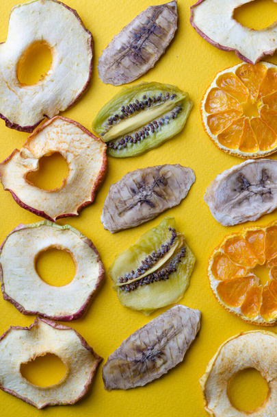 Mix of dried fruits close-up top view. - Photo, Image