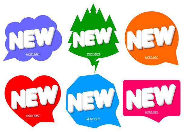Set nuovo modello di design banner, tag promozionali bolla vocale, illustrazione vettoriale
 - Vettoriali, immagini