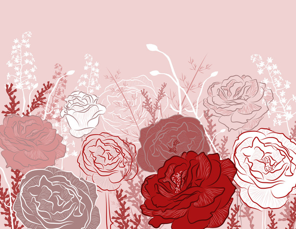 Kaunis ruusu suunnittelu tausta
 - Vektori, kuva
