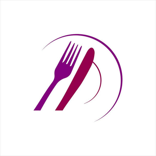 Spoon and Fork logo vector illustration for cafe or restaurant a - Vector, Image