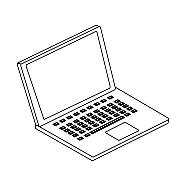 Nyitott laptop fehér háttér - Vektor, kép