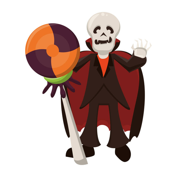halloween Drakula jelmez édes cukorka - Vektor, kép