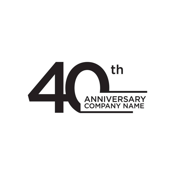 Шаблон логотипа 40-летнего юбилея
 - Вектор,изображение