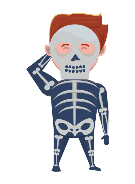man with halloween skull costume - Vector, Image