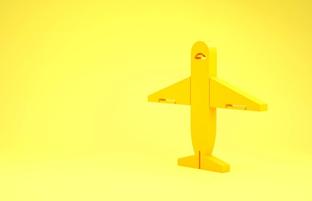 Иконка "Желтая плоскость" выделена на желтом фоне. Доставка, транспорт. Доставка грузов по воздуху. Самолет с посылками, коробками. Концепция минимализма. 3D-рендеринг
 - Фото, изображение