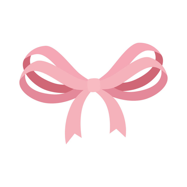 bow ribbon decoration isolated icon - Vetor, Imagem