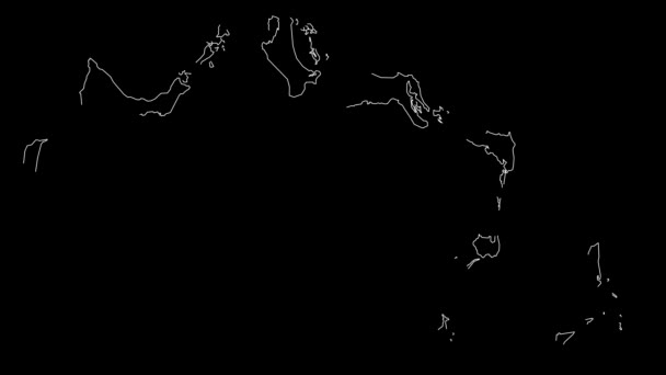 トルコとカイコス諸島地図アウトラインアニメーション - 映像、動画