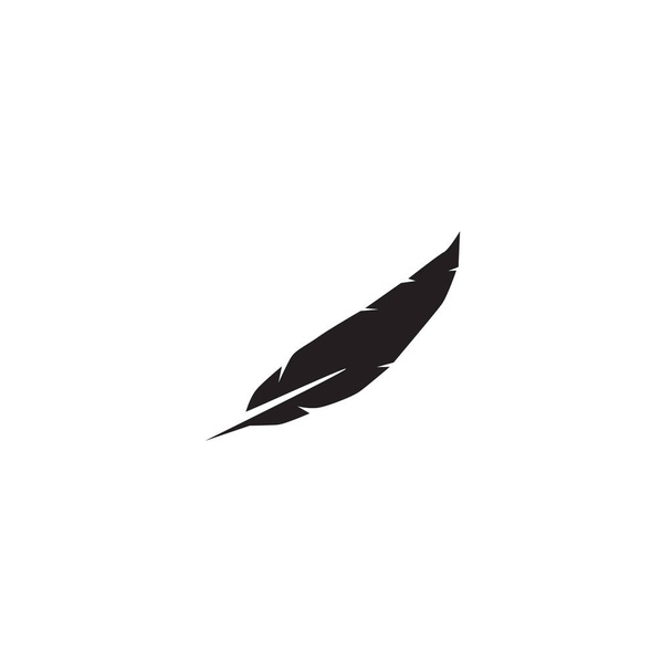 羽ペンのアイコンのロゴデザインベクトルテンプレート - ベクター画像