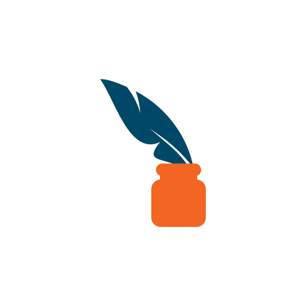 Шаблон логотипа перьевой ручки
 - Вектор,изображение