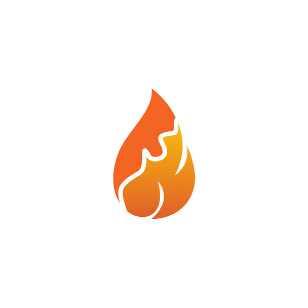 Alev simgesi logo tasarım şablonunu ateşle - Vektör, Görsel