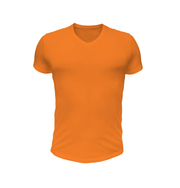Dit Amazing Tshirt Mock Up In Turmeric Powder Color is een professionele baan van een ontwerper. - Foto, afbeelding