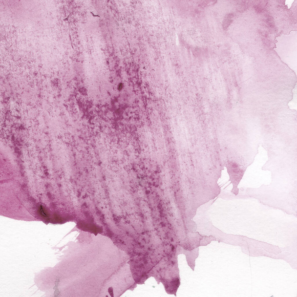 Watercolor illustration. Texture. Watercolor transparent stain. Blur, spray. Pink colour. - Foto, Bild
