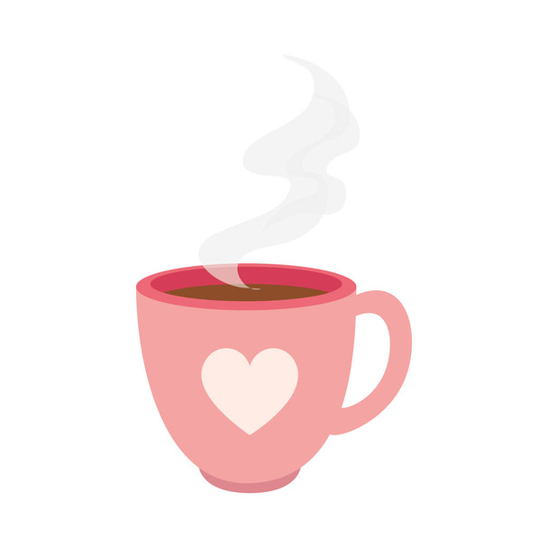 Кубок кофе вкусный изолированный значок
 - Вектор,изображение