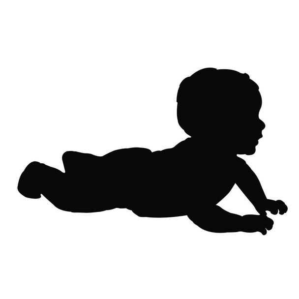 un vettore di silhouette del corpo del bambino - Vettoriali, immagini